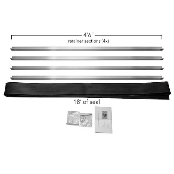 Rodent Block Garage Door Bottom Seal Kit with L-Shaped 1-3/8 in. Aluminum Retainer and EPDM Rubber Seal for 2-Car Garage