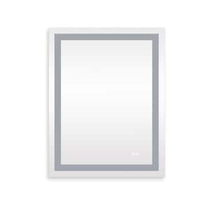 28 in. W x 36 in. H Rectangular Frameless Wall Mount Bathroom Vanity Mirror with LED Light and Anti-Fog