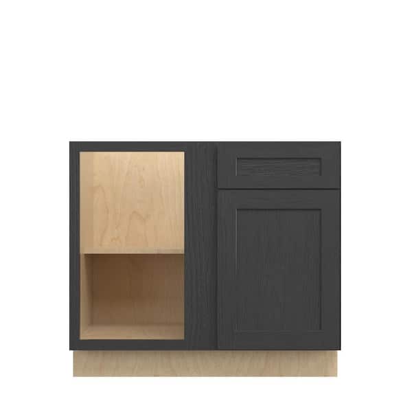 Jamestown Recessed 45 in. W x 34.5 in. H x 24 in. D in Espresso Plywood Assembled Corner Blind Base-Left