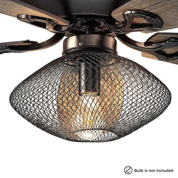 Keller 52 in. LED Indoor Black DC Motor Ceiling Fan with Light Kit and Remote Control Included