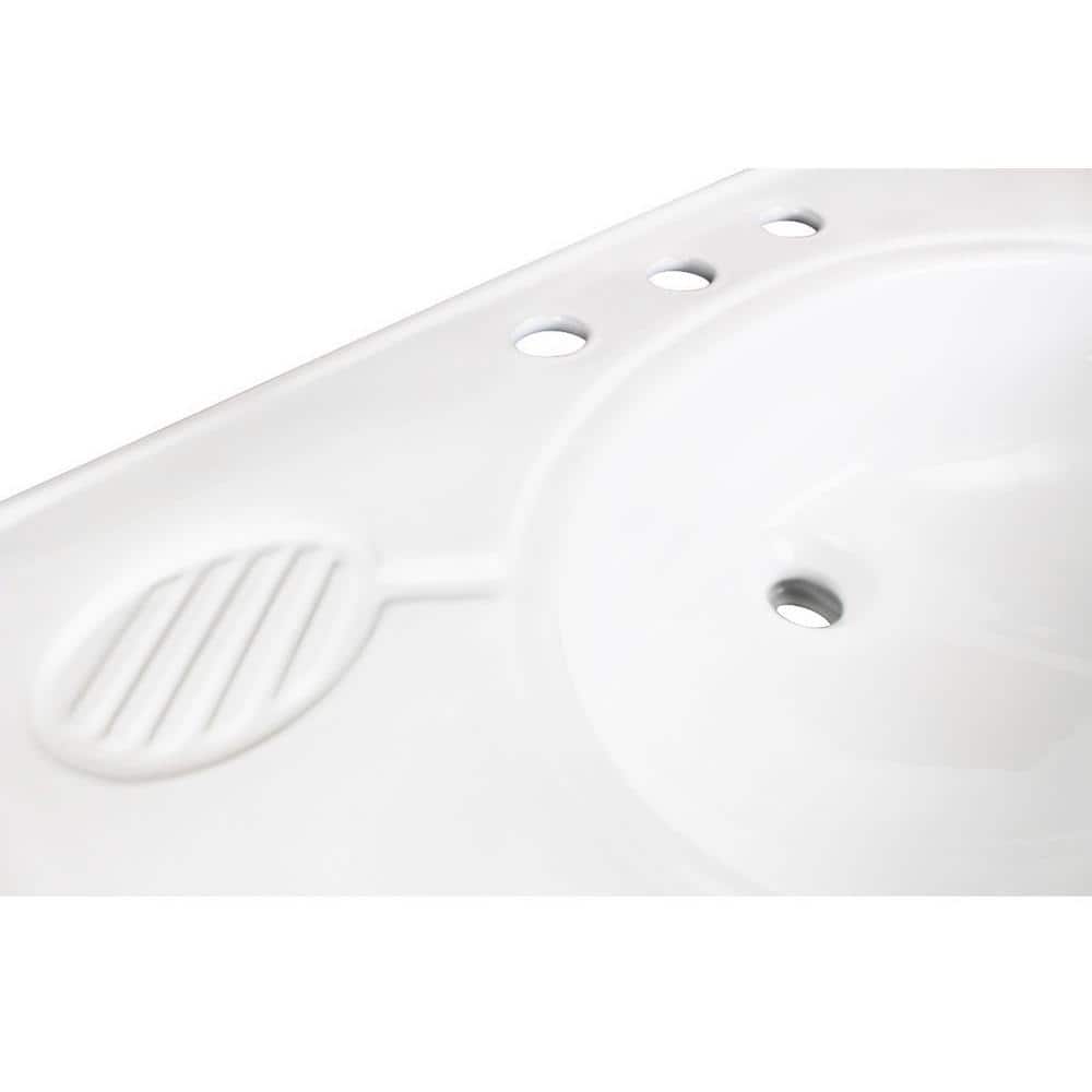 Belle Epoque White Ceramic Console Sink with Spindle Legs