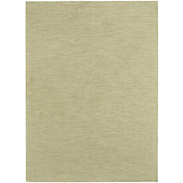 Nourison Positano Green 9 ft. x 12 ft. Solid Contemporary Indoor/Outdoor Area Rug