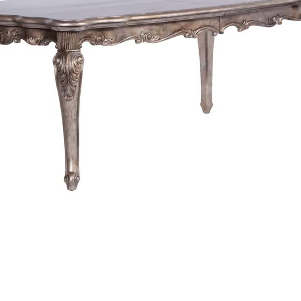 Antique Platinum 44" Extendable Wood Dining Table