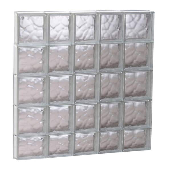 Clearly Secure 32.75 in. x 36.75 in. x 3.125 in. Frameless Wave Pattern Non-Vented Glass Block Window