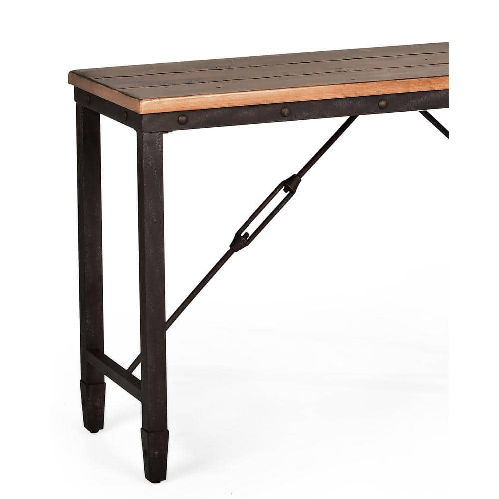 Ashford Industrial Gray-Brown Rectangular Console Table