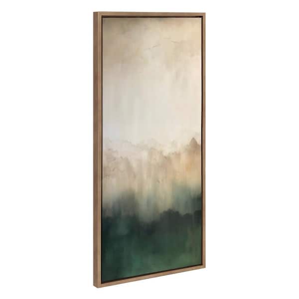 Kate and Laurel Sylvie Green Mountain Abstract II Framed Canvas by Amy Lighthall (Set of 1) Abstract Art Print 18.00 in. x 40.00 in.