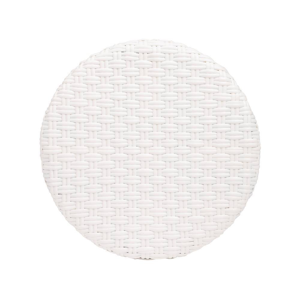 Cote d'Azur Inspired White Woven Rattan Counter Stool