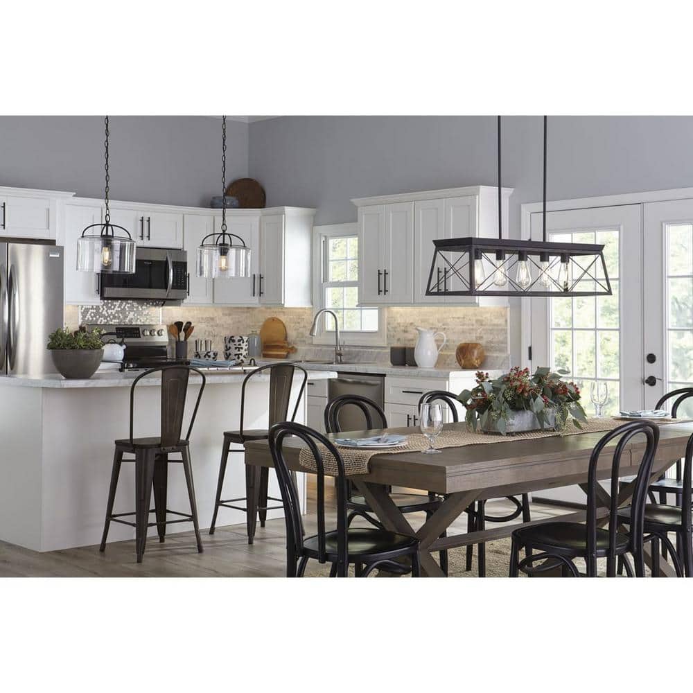 Leyden 13" Mini-Pendant Matte Black with Clear Glass Shade