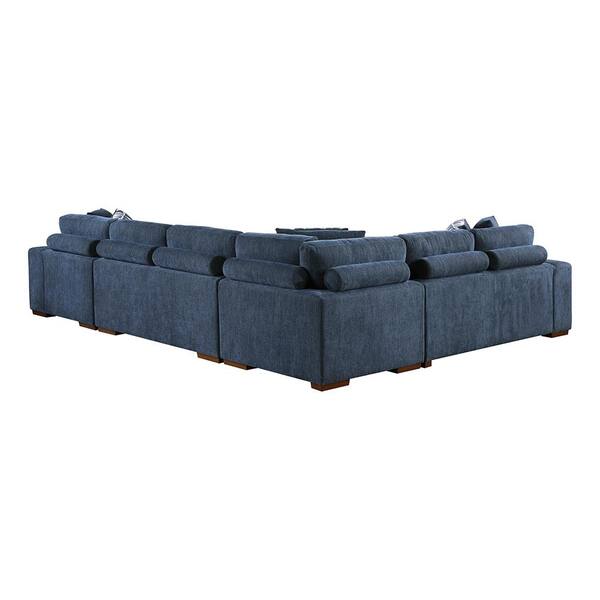 Lazzara Laconia 143 in. Straight Arm 4-Piece Chenille Sectional