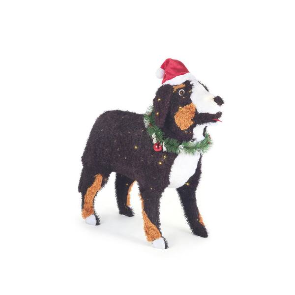 Home Accents Holiday 37 in. Christmas Warm White LED Bernese Mountain Dog