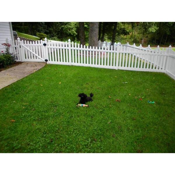 Weatherables Hampshire 5 ft. W x 4 ft. H Khaki Vinyl Picket Fence Gate Kit Includes Gate Hardware