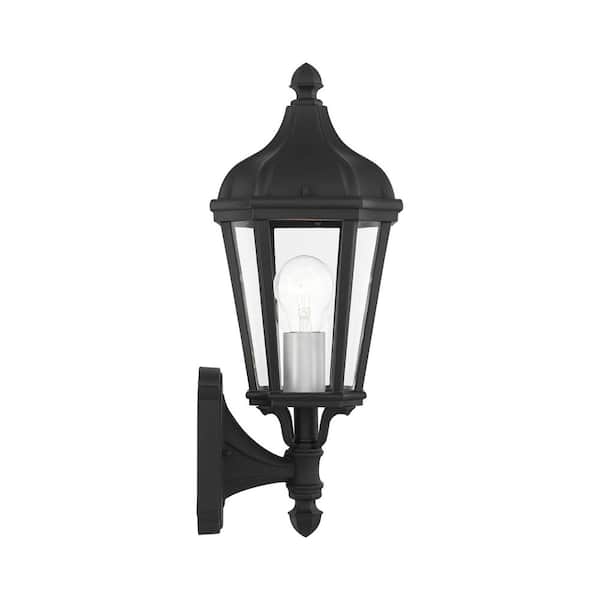 Morgan 1-Light Textured Black Outdoor Wall Lantern