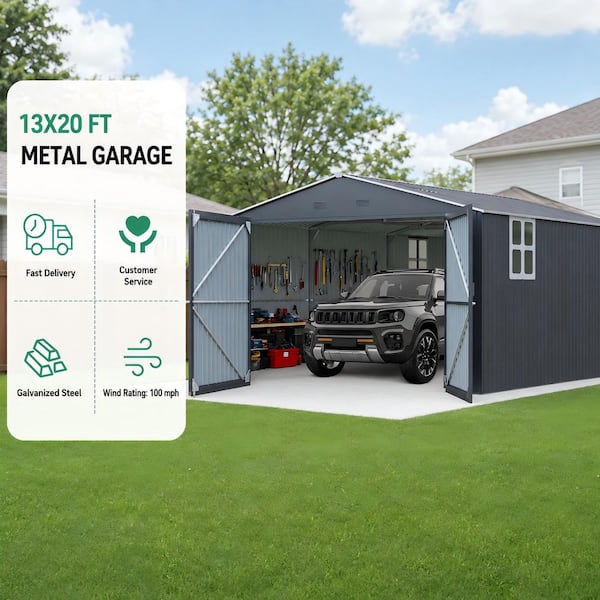 Daheat Cix, 13 ft. W x 20 ft. D, Outdoor Multifuctional Metal Shed