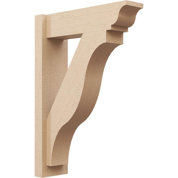 Ekena Millwork 6 in. x 28 in. x 20 in. Funston Traditional Rough Cedar Woodgrain Timberthane Polyurethane Outlooker, Primed Tan