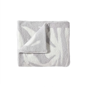 Jungle Zebra Grey 50 in. x 70 in. Plush Fleece Throw Blanket