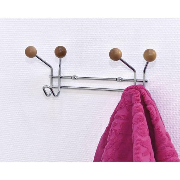Evideco Wall Mounted 6-Hook Coat and Hat Rail