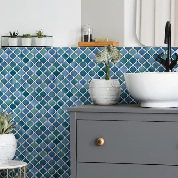 Hudson Tangier Aquamarine 12 in. x 12 in. Porcelain Floor and Wall Mosaic Tile (11.0 sq. ft./Case)