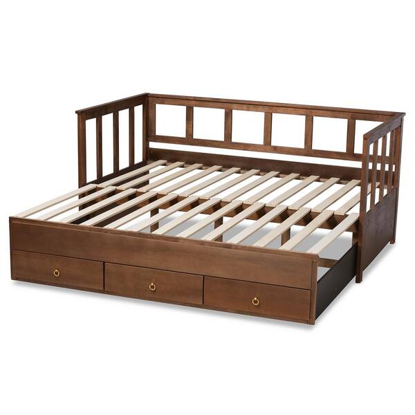 Baxton Studio Muriel Walnut Twin to King Expandable Daybed 167-10739-HD -  The Home Depot