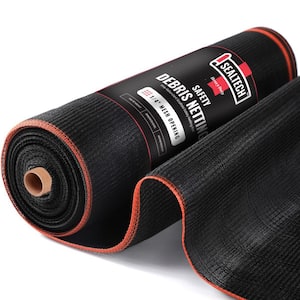 Black-10 ft.. X 200 ft. Debris Netting Rolls - Fire Retardant,1/4 in. Mesh Roll