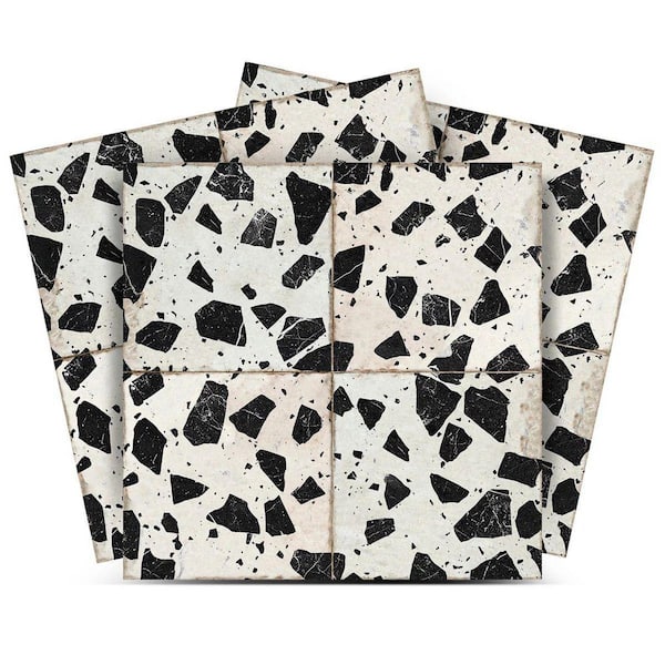 MI ALMA Black and White T11 12 in. x 12 in. Vinyl Peel and Stick Tile (24 Tiles, 24 sq. ft. /pack)