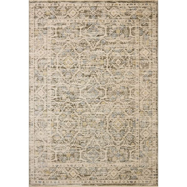Clarisse Olive / Ivory 7 ft. 10 in.  x 7 ft. 10 in.  Round Traditional Area Rug