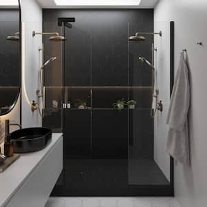 Terra Mia 8.1 in. x 9.25 in. Black Porcelain Matte Hexagon Wall and Floor Tile (27 Cases/268.11 sq. ft./Pallet)