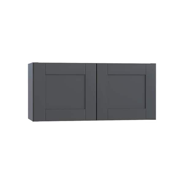 Washington 36 in. W x 12 in. D x 18 in. H Assembled Plywood Wall Bridge Kitchen Cabinet in Valiant Onyx with Soft Close