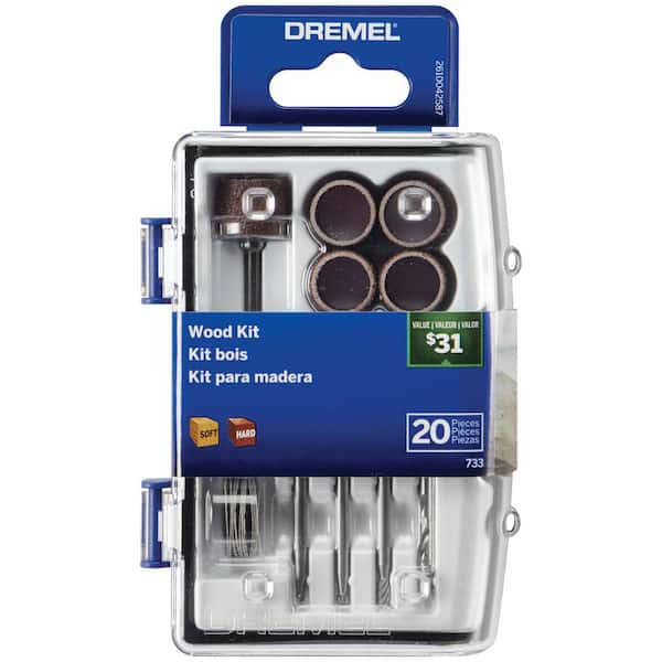 Dremel Wood Working Rotary Accessory Micro Kit (20-Piece) 733-01 - The Home  Depot