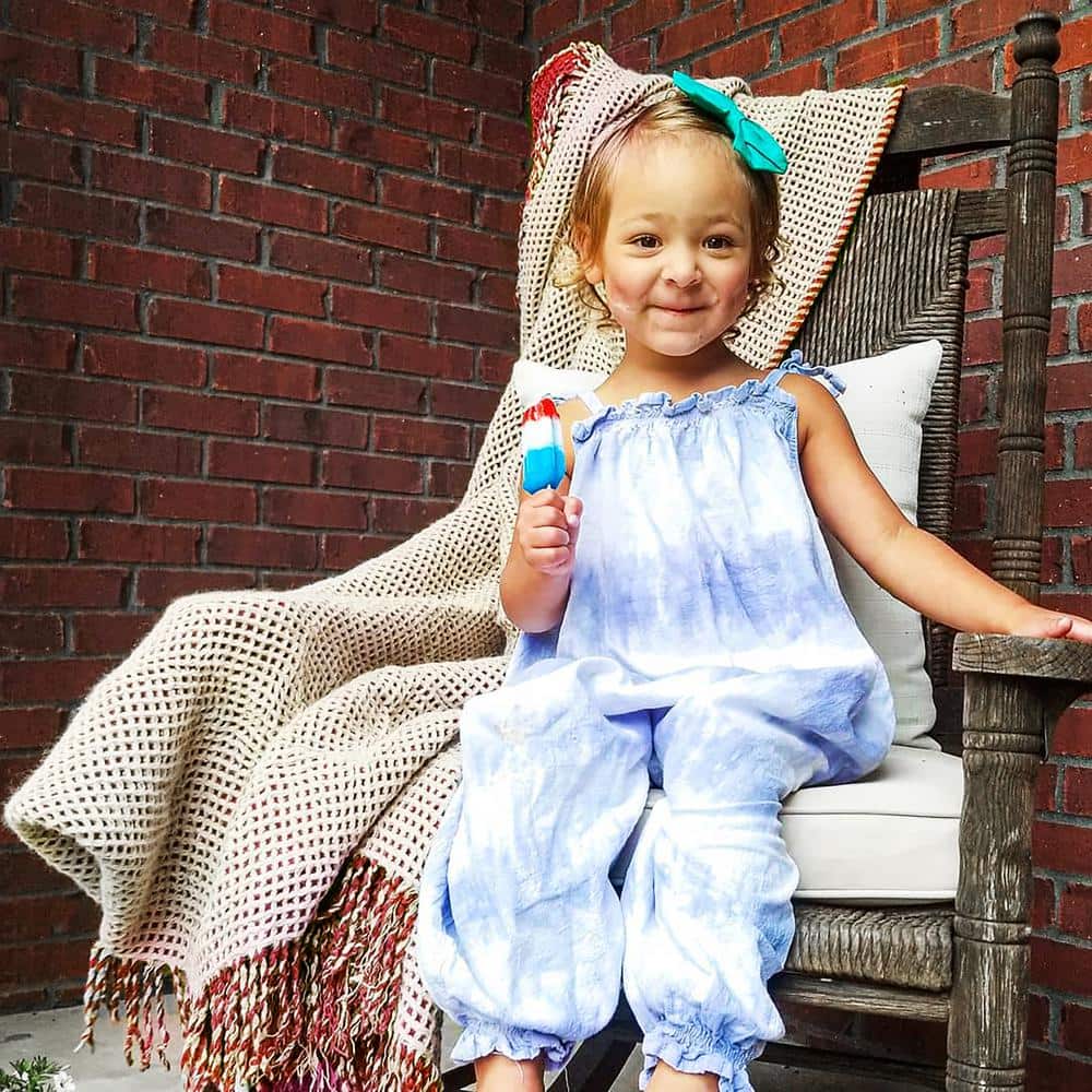 Spice Knitted Reversible Indoor/Outdoor Throw Blanket, 66 x 59 Inch