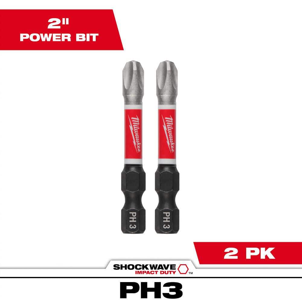 SHOCKWAVE Impact Duty 2 in. Phillips #3 Alloy Steel Screw Driver Bit (2-Pack) price history on PriceWatchPro