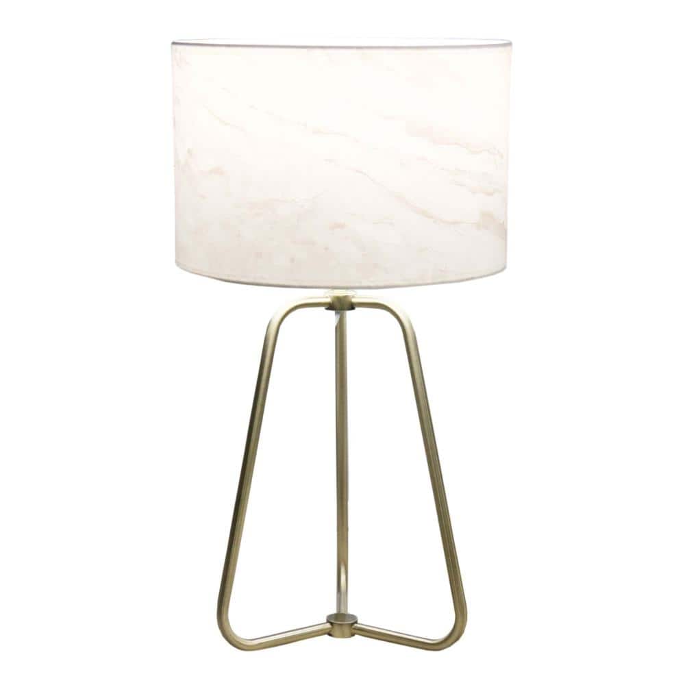 Modern 22 in. Bronze Cylinder Shade Metal Table Lamp for Living Room with White Marble Shade, E26 Bulbs not Included price history on PriceWatchPro