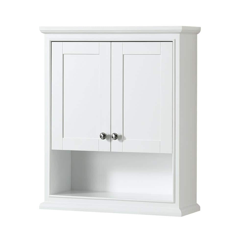 https://images.thdstatic.com/productImages/a5ac4b39-8fba-4218-80a5-cb73c00e66b1/svn/white-with-polished-chrome-trim-wyndham-collection-bathroom-wall-cabinets-wcs2020wcwh-64_1000.jpg