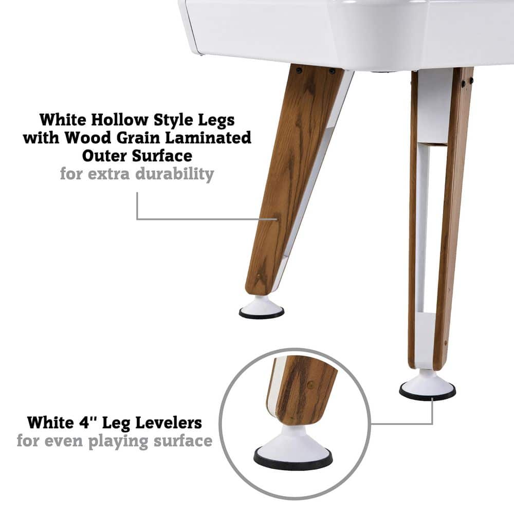 Apex 66" White and Oak Wood Modern Billiard Table
