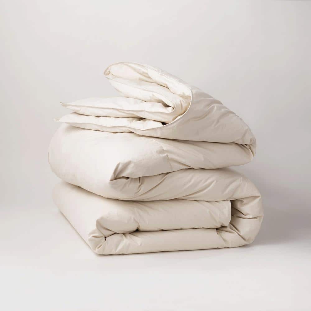 White Organic Cotton Full Comforter with Prime Feather Fill