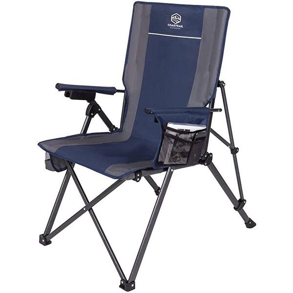 Afoxsos Blue Outdoor Camping Chair Adjustable 3 Position Reclining