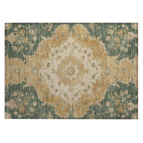 Chantille Machine Washable Indoor/Outdoor Abstract ACN3080 Emerald 2 ft. x 3 ft. Accent Rug