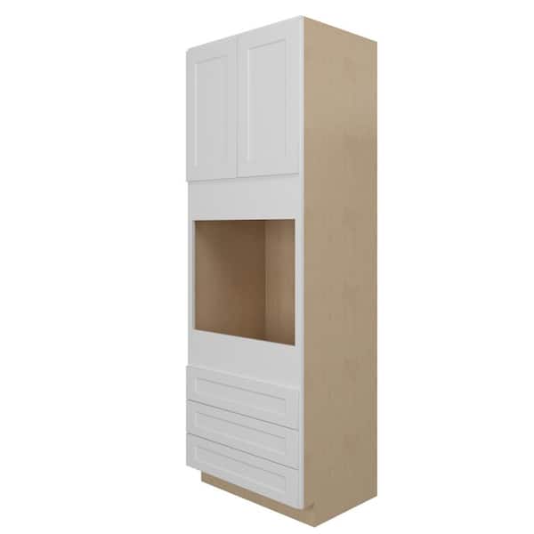 Norfolk Assembled 33 in. W x 90 in. H x 24 in. D Plywood Oven Pantry Cabinet in Painted White