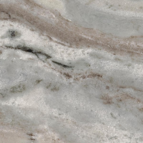Unbranded 3 in. x 3 in. Marble Countertop Sample in Fantasy Brown with Brushed Finish