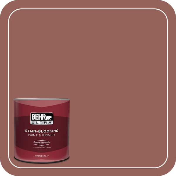 BEHR ULTRA 1 qt. #ICC-73 Brick Hearth Extra Durable Flat Interior Paint & Primer