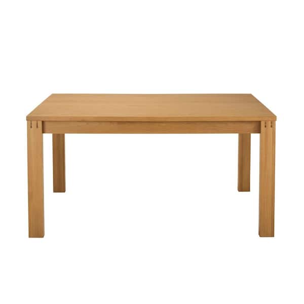 Conley Extendable Modern Sandy Oak Wood 60 in. 4-Legs Dining Table, Seats up to 8