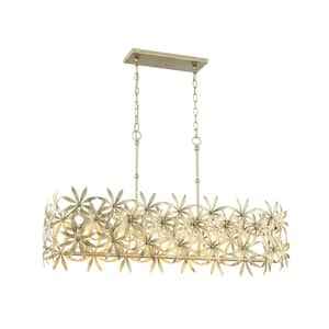 Flower Child 6-Light Ambry Gold Island Chandelier for Dining Room with No Bulbs Included