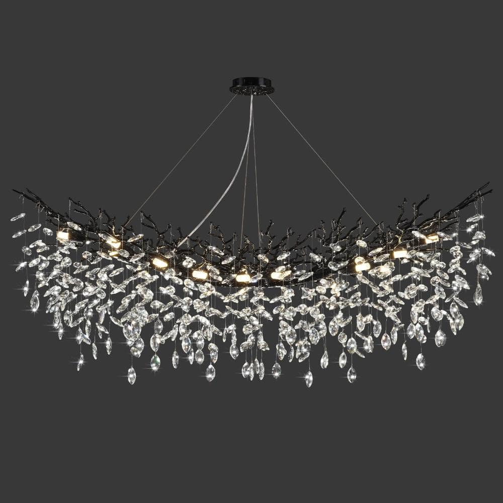 55 in. 16-Light Dimmable Black K9 Crystal Tree Branch Kitchen Island Chandelier for Living Room, Bedroom price history on PriceWatchPro