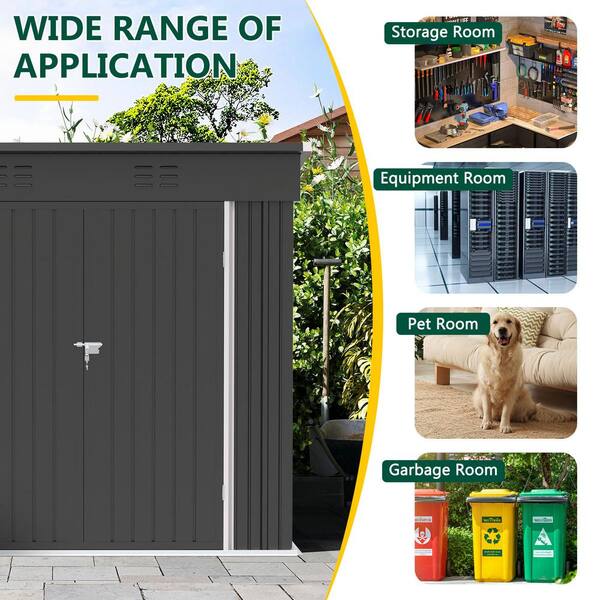 Coporesell 8 ft. x 10 ft. Metal Shed with Double Door (80 sq