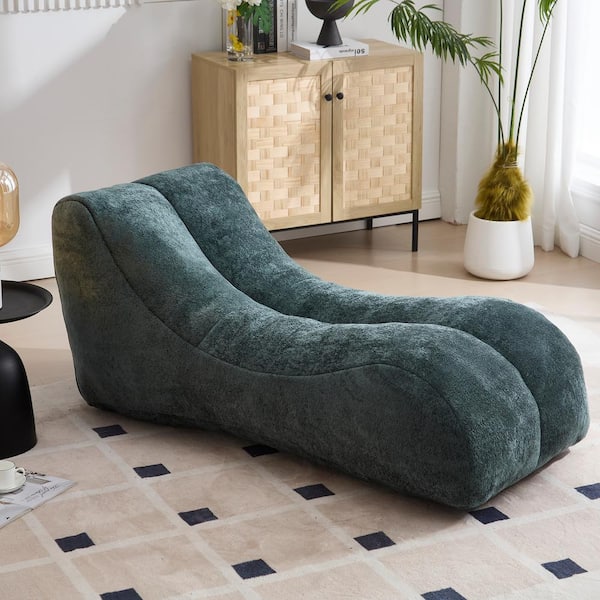 JUJABU 30 in. Light Blue Polyester Bean Bag with High-Quality Sponge for Adults