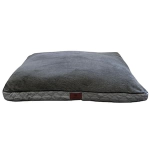 Extra Large 30 in. x 40 in. Gray Clover Stitched Gusset Pet Bed