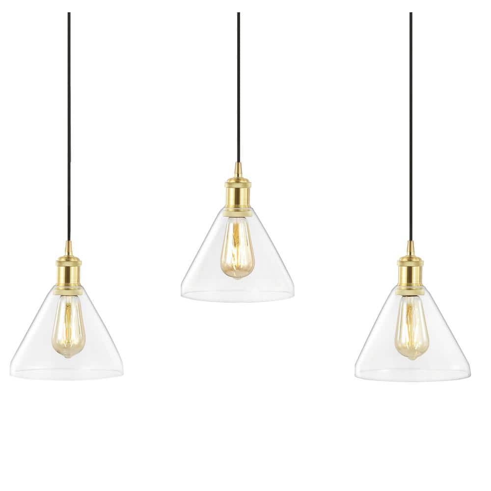 Kiawah Island Brushed Gold 30.5" LED Linear Pendant with Clear Glass