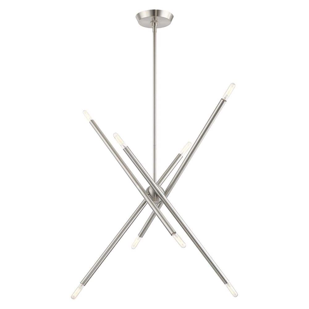 Soho Asymmetrical 8-Light Brushed Nickel Sputnik Chandelier