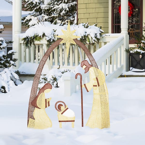 VEIKOUS 60 in. Nativity Scene Christmas Yard Decorations with LED ...