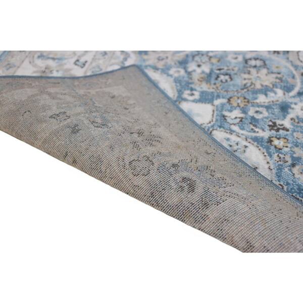 BASHIAN - Ashland Blue 9 ft. x 12 ft. (8 ft. 6 in. x 11 ft. 6 in.) Floral Transitional Area Rug