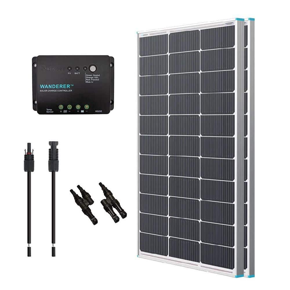 Renogy 200-Watt 12-Volt Monocrystalline Solar Bundle Off-Grid Kit